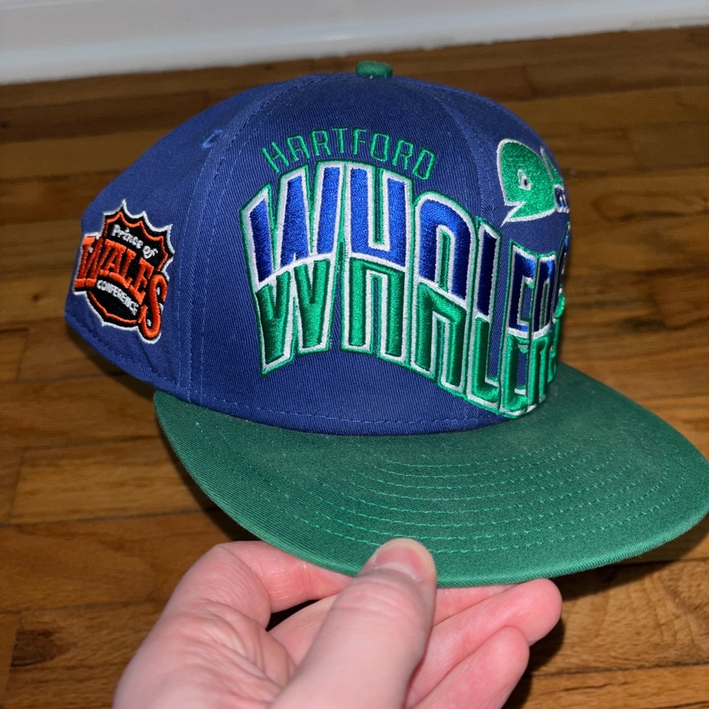 Hartford Whalers Blue and Green Snap Back Hat